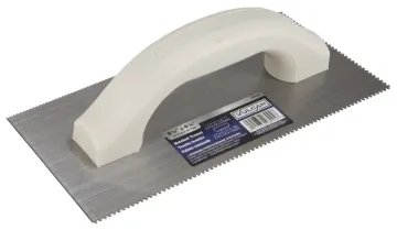 Vulcan Square Notched Trowel, 1/16 x 1/16 in and 1/16 x 1/32 in, High-Carbon Steel Blade, Plastic Ha
