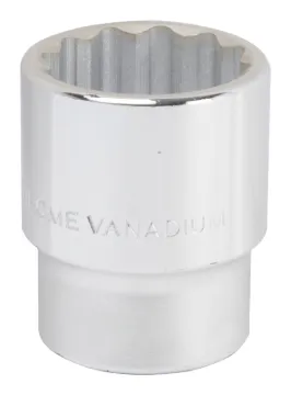 Vulcan MT-SM6035 Drive Socket, 35 mm Socket, 3/4 in Drive, 12-Point, Chrome Vanadium Steel, Chrome