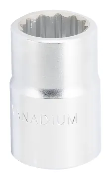 Vulcan MT-SM6021 Drive Socket, 21 mm Socket, 3/4 in Drive, 12-Point, Chrome Vanadium Steel, Chrome