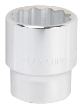 Vulcan MT-SS6048 Drive Socket, 1-1/2 in Socket, 3/4 in Drive, 12-Point, Chrome Vanadium Steel, Chrom