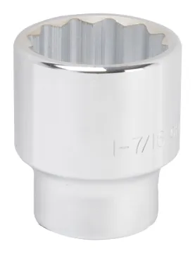 Vulcan MT-SS6046 Drive Socket, 1-7/16 in Socket, 3/4 in Drive, 12-Point, Chrome Vanadium Steel, Chro