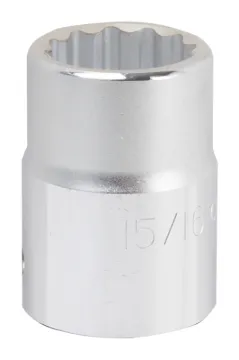 Vulcan MT-SS6030 Drive Socket, 15/16 in Socket, 3/4 in Drive, 12-Point, Chrome Vanadium Steel, Chrom