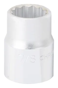 Vulcan MT-SS6028 Drive Socket, 7/8 in Socket, 3/4 in Drive, 12-Point, Chrome Vanadium Steel, Chrome