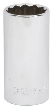 Vulcan MT6528962 Drive Socket, 1-1/8 in Socket, 1/2 in Drive, 12-Point, Chrome Vanadium Steel, Chrom