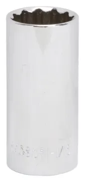 Vulcan MT6528954 Drive Socket, 1-1/16 in Socket, 1/2 in Drive, 12-Point, Chrome Vanadium Steel, Chro