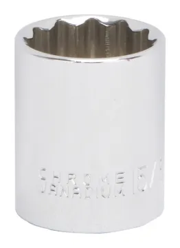 Vulcan MT6517999 Drive Socket, 15/16 in Socket, 1/2 in Drive, 12-Point, Chrome Vanadium Steel, Chrom