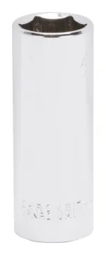 Vulcan MT6507164 Drive Socket, 17 mm Socket, 3/8 in Drive, 6-Point, Chrome Vanadium Steel, Chrome