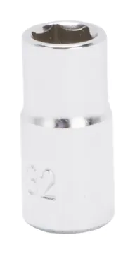 Vulcan MT6482665 Drive Socket, 9/32 in Socket, 1/4 in Drive, 6-Point, Chrome Vanadium Steel, Chrome