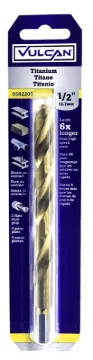 Vulcan 221361OR Jobber Drill Bit, 1/2 in Dia, 6 in OAL, 3-Flat Shank