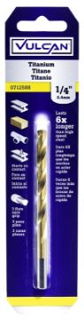 Vulcan Drill Bit, Titanium, 1/4 in