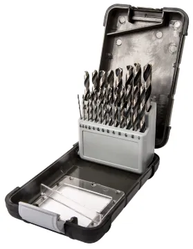 Vulcan 240660OR Drill Bit Set, 21-Piece, High Speed Steel, Black Oxide/Polished