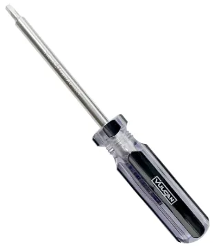 Vulcan SQ34 Screwdriver, S3 Drive, Square Drive, 8 in OAL, 4 in L Shank, Plastic Handle, Transparent