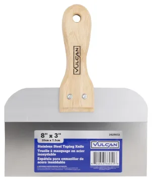 Vulcan 36051 Knife, 3 in W Blade, 8 in L Blade, Stainless Steel Blade, Tapered Blade, Wood Handle, W