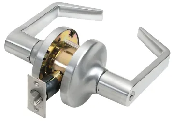 Tell Manufacturing CL100010 Storeroom Lever, Zinc Dichromate, Commercial, SCC Keyway, 2-3/4 in Backs