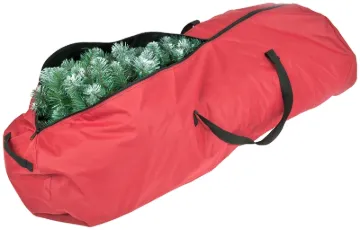 Treekeeper SB-10141 Rolling Storage Bag, M, 6 to 7-1/2 ft Capacity, Polyester, Red, Zipper Closure,