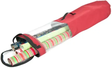 Treekeeper SB-10155 Wrapping Storage Bag, 12 Roll Capacity, Polyester, Clear