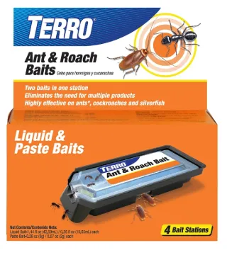 TERRO T360 Ant and Roach Bait, 1.44 fl-oz Liquid, 0.28 oz Paste Pack