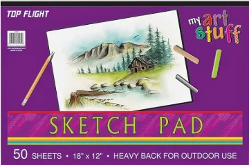 TOP FLIGHT 4807304 Sketch Pad, Drawing Sheet, 18 in L x 12 in W Sheet, 50-Sheet