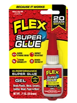 Flex Seal SGGELB20 High Performance Super Glue, Gel, Clear, 20 g Bottle