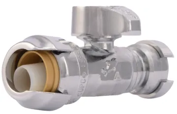 SharkBite 23049-0000LF Stop Valve, 1/2 x 1/4 in Connection, Compression, 200 psi Pressure, Brass Bod