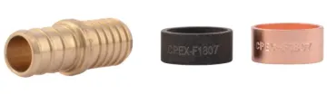 SharkBite UC4008LFA Tube Coupling with PB Crimp Ring, 1/2 in, PEX, DZR Brass, 200 psi Pressure