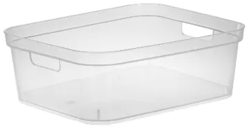Sterilite 13248608 Short Storage Bin, 16.5 qt Capacity, Polypropylene, Clear, 15 in L, 12-1/4 in W,