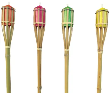 Seasonal Trends Y2566 4 ft Promo Bamboo Torch, 2.36 in H, Bamboo, Fiberglass, and Metal, Multi