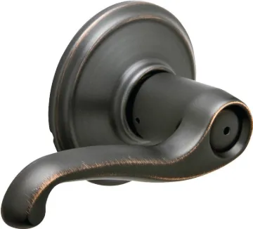 Schlage F Series F40V FLA 716 Privacy Lever, Pushbutton Lock, Aged Bronze, Zinc, Residential, Revers