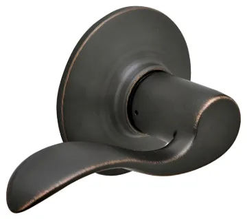 Schlage Accent Series F10V ACC 716 Passage Lever, Non-Locking Lock, Aged Bronze, Zinc, Residential,