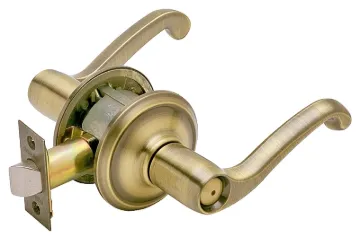 Schlage F Series F40 FLA 609 Privacy Lever, Pushbutton Lock, Antique Brass, Brass, Residential, Reve