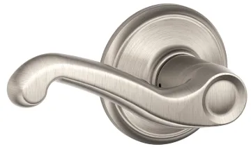 Schlage F Series F10V FLA 619 Passage Lever, Non-Locking Lock, Satin Nickel, Zinc, Residential, Reve