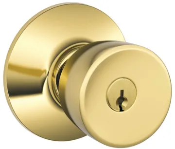 Schlage F51A BEL505KA4 Keyed Entry Knob, Zinc, Brass