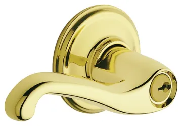 Schlage F Series F51A FLA 605 Entry Door Handleset Lockset, Brass, Lever Handle, Brass, 2 Grade