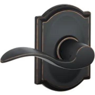 Schlage Accent Series F10V ACC 716CAM Passage Lever Lockset, Non-Locking Lock, Aged Bronze, Zinc, Re
