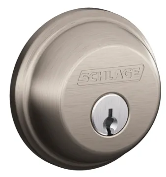 Schlage B60NV619 KA4 Deadbolt, Satin Nickel, 2-3/8 x 2-3/4 in Backset, C Keyway
