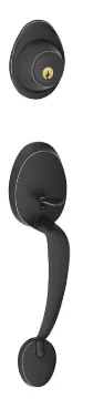Schlage Barcelona J Series JH58 BAR 622 Door Handleset, 3 Grade, Zinc, Matte, 2-3/8, 2-3/4 in Backse
