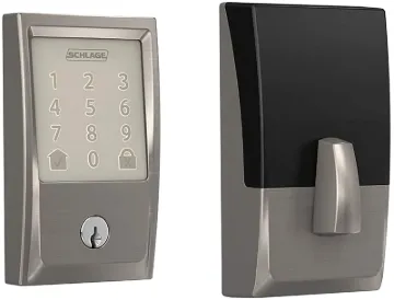 Schlage BE Series BE489WBV CEN 619 Deadbolt, 1, AAA Grade, Keyed Key, Satin Nickel, 2-3/8, 2-3/4 in
