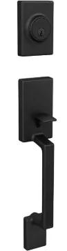Schlage J Series JH58 SUT 622 Handleset, 3 Grade, Keyed Key, Metal/Zinc, Matte Black, 2-3/8, 2-3/4 i