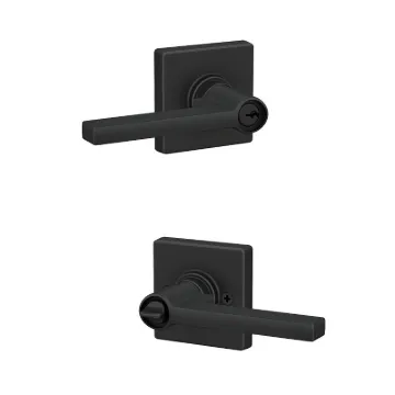 Schlage J Series J54 SOL 622 COL Entry Door Lock with Collins Trim, Lever Handle, Matte Black, Zinc,
