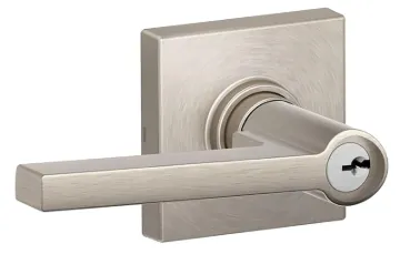 Schlage J Series J54 SOL 619 COL Entry Door Lock with Trim, Lever Handle, Satin Nickel, Zinc, C Keyw