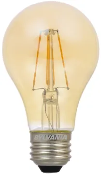 Sylvania 75349 Ultra LED Bulb, Decorative, A19 Lamp, 60 W Equivalent, E26 Lamp Base, Dimmable, Amber