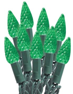 Sylvania Light Cord, Spool, LED, C6, Green, 100 Ct