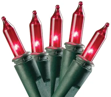 Sylvania W11A0766 Light Set, Christmas, 120 V, 20.4 W, 50-Lamp, Incandescent Lamp, Red Lamp, 11.54 f