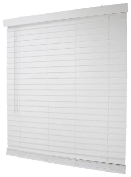 Simple Spaces FWMB-18 Blind, 64 in L, 43 in W, Faux Wood, White