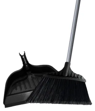 Simple Spaces 2132X Angle Broom with Dust Pan, 14.5 in Sweep Face, 6-3/4 in L Trim, Recycle Polyprop