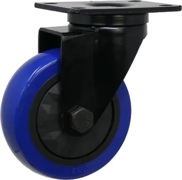 Shepherd Hardware 3663 Swivel Caster, 4 in Dia Wheel, TPU Wheel, Black/Blue, 300 lb, Polypropylene H