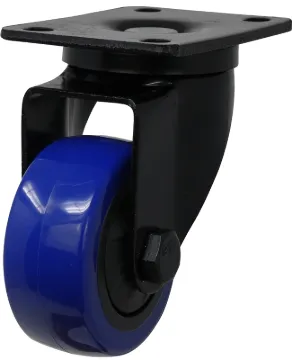 Shepherd Hardware 3660 Swivel Caster, 3 in Dia Wheel, TPU Wheel, Black/Blue, 225 lb, Polypropylene H