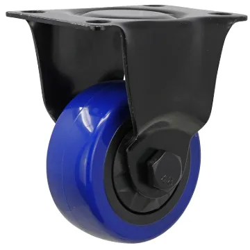 Shepherd Hardware 3659 Rigid Caster, 3 in Dia Wheel, TPU Wheel, Black/Blue, 225 lb, Polypropylene Ho