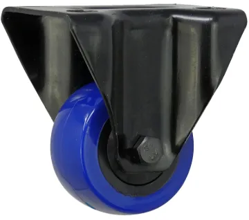 Shepherd Hardware 3656 Rigid Caster, 2 in Dia Wheel, TPU Wheel, Black/Blue, 135 lb, Polypropylene Ho