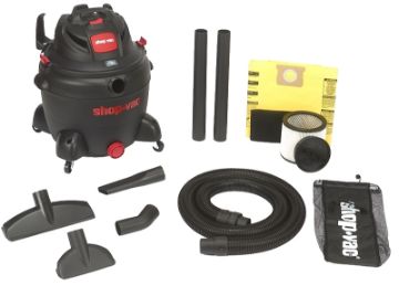 Shop-Vac 8252605 Wet/Dry Vacuum, 16 gal Vacuum, 150 cfm Air, Cartridge, Disposable Filter, 6.5 hp